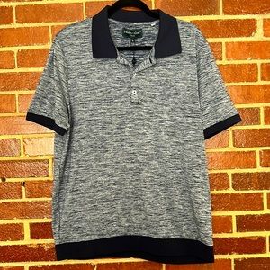 NWT, XL Mens Paisley & Gray Slim Fit Polo